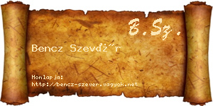 Bencz Szevér névjegykártya